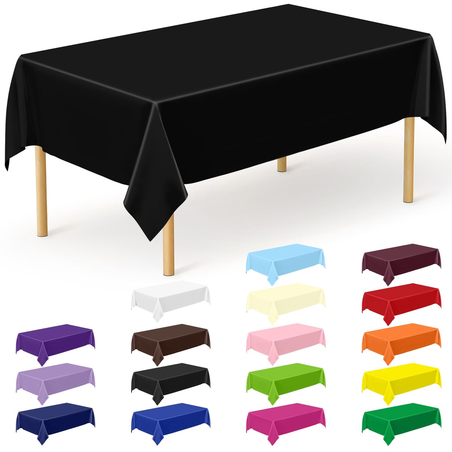 Black - 12pcs 54x108 in