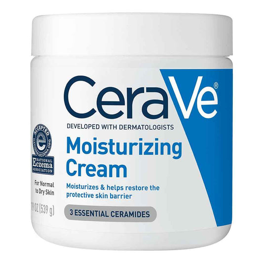 CeraVe Moisturizing Cream, Body and Face Moisturizer for Dry Skin, Body Cream with Hyaluronic Acid and Ceramides, Daily Moisturizer, Oil-Free, Fragrance Free, Non-Comedogenic