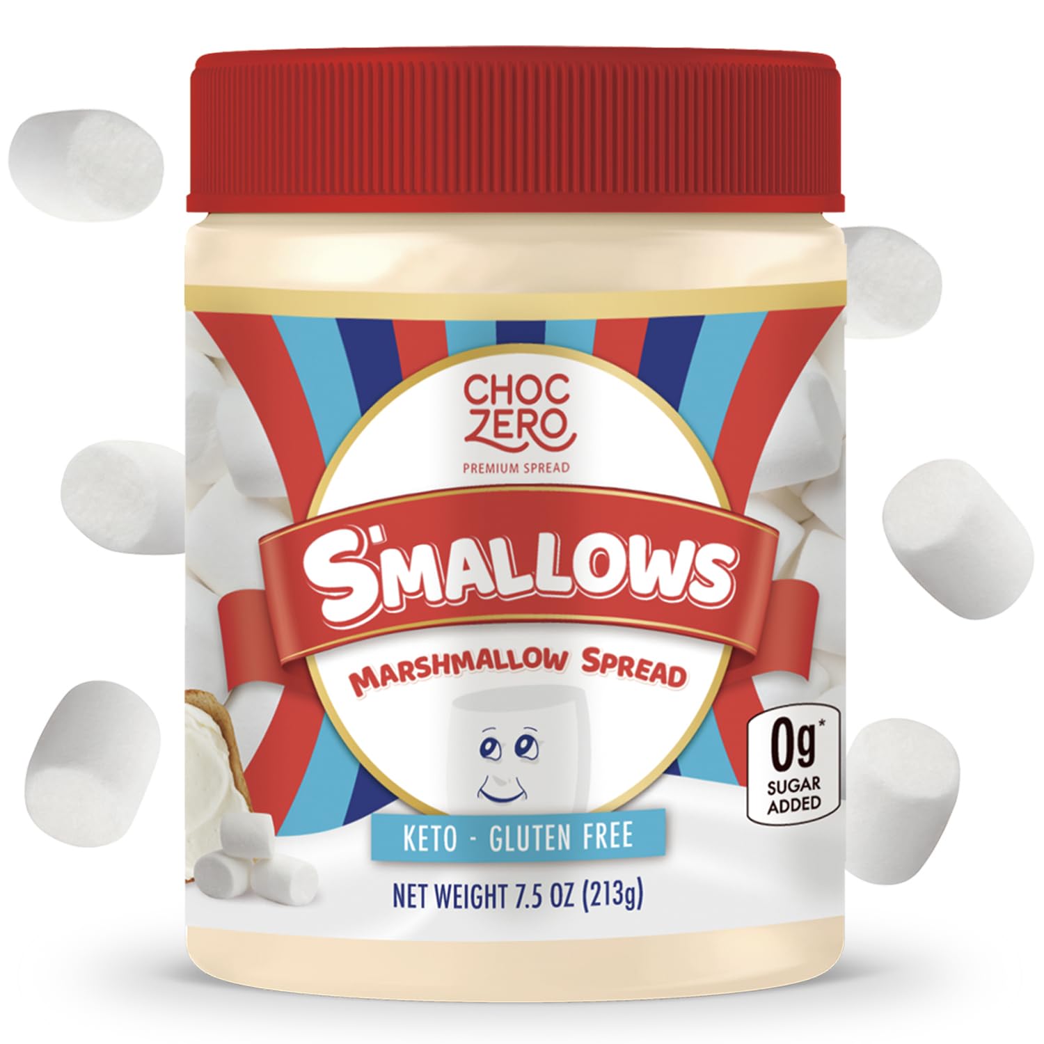ChocZero_Marshmallow_Spread,_Gluten_Free,_Sugar_Free_Dessert_Creme_Dip,_Fat_Free,_High_in_Fiber,_7.5_oz_Jar