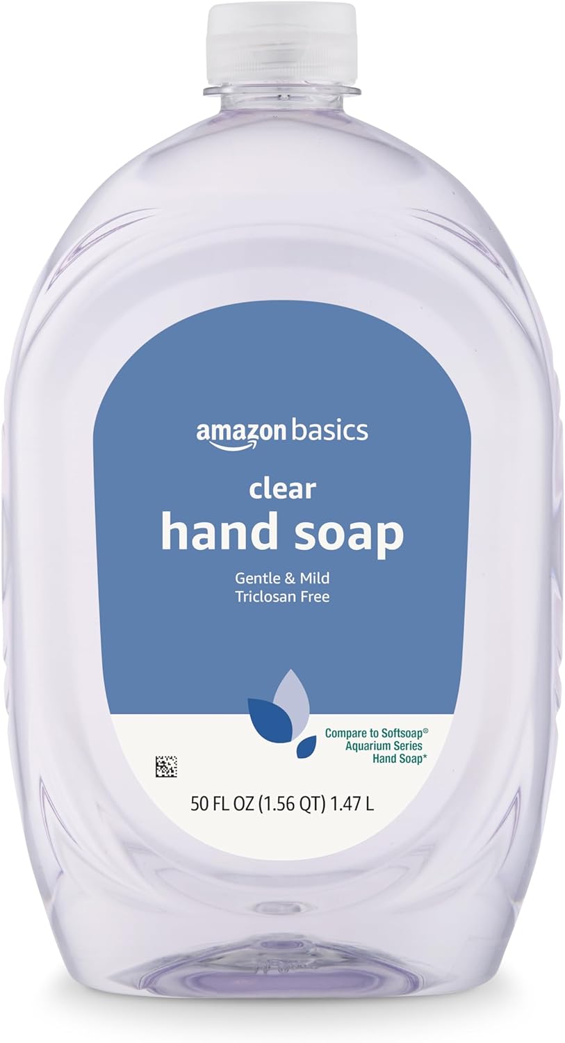 Amazon_Basics_Gentle_&_Mild_Clear_Liquid_Hand_Soap_Refill,_Triclosan-Free,_Dermatologist-Tested,_pH_Balanced,_Cruelty-Free,_50_Fluid_Ounces,_1-Pack_(Previously_Solimo)