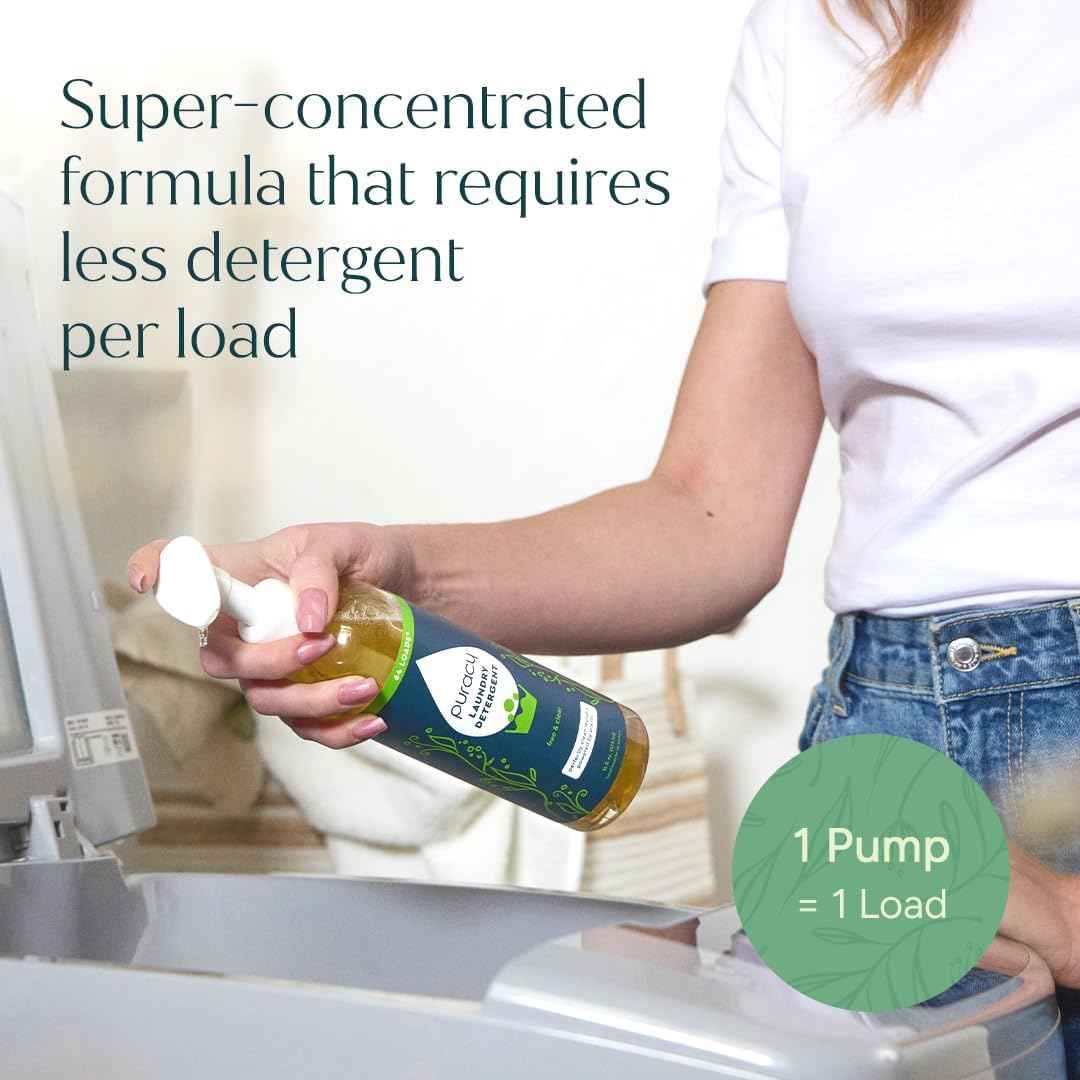 Puracy Laundry Detergent - Enzyme-Powered Liquid Laundry Detergent Concentrate, Natural Laundry Detergent