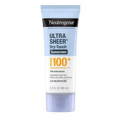 Neutrogena_Ultra_Sheer_Dry-Touch_Sunscreen_Lotion,_Max_100+_Broad_Spectrum_SPF_100_UVA/UVB_Protection,_Lightweight,_Non-Greasy_Sunscreen,_Oxybenzone-Free,_Antioxidant,_Travel_Size,_3_fl_oz