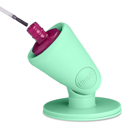 tweexy Hinge Untippable Nail Polish Bottle Holder | Anti-Spill Nail Polish Holder Stand, Tilted, IntelliStick Airlock Suction | Fingernail Painting, Nail Art Tools | Nail Polish Accessories (Cucumber)