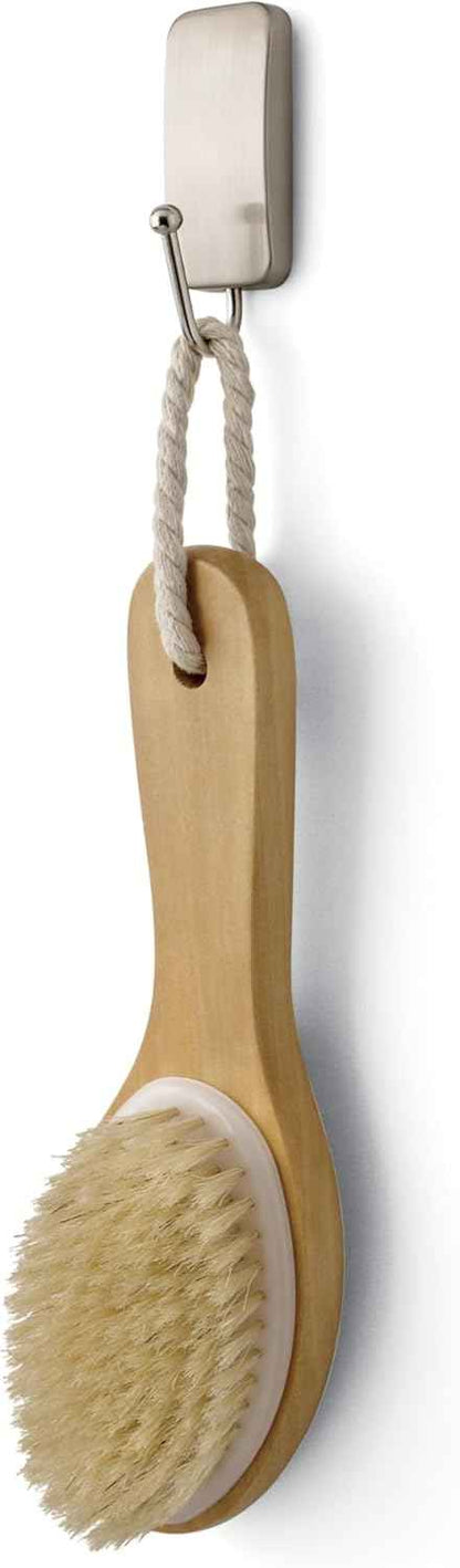Command Small Bath Hook, Holds up to 1 lb, 1 Satin Nickel Shower Hook with 2 Water Resistant Strips, Damage-Free Bathroom Organization