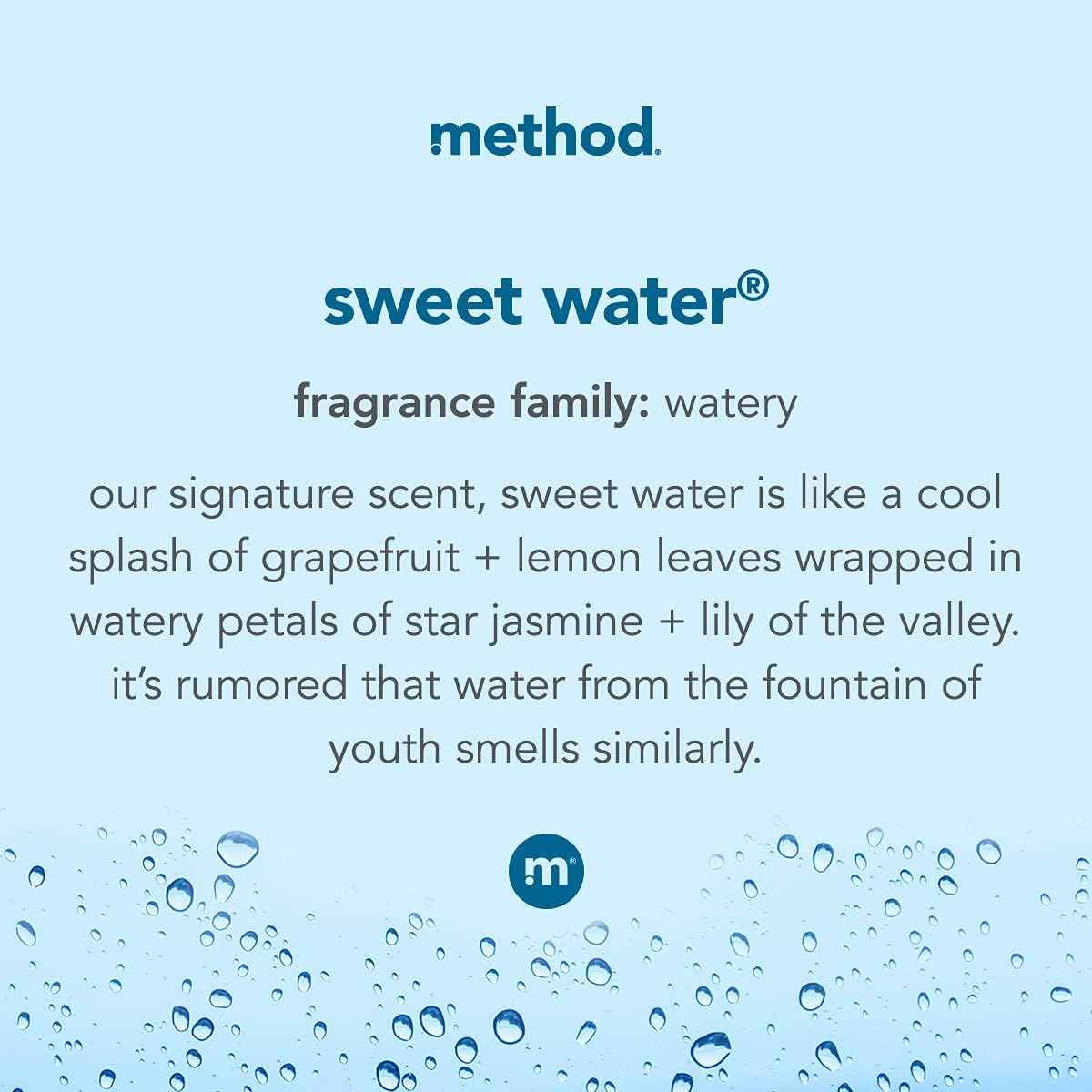 Method Gel Hand Soap, Sweet Water, 12 fl oz (Pack of 3)