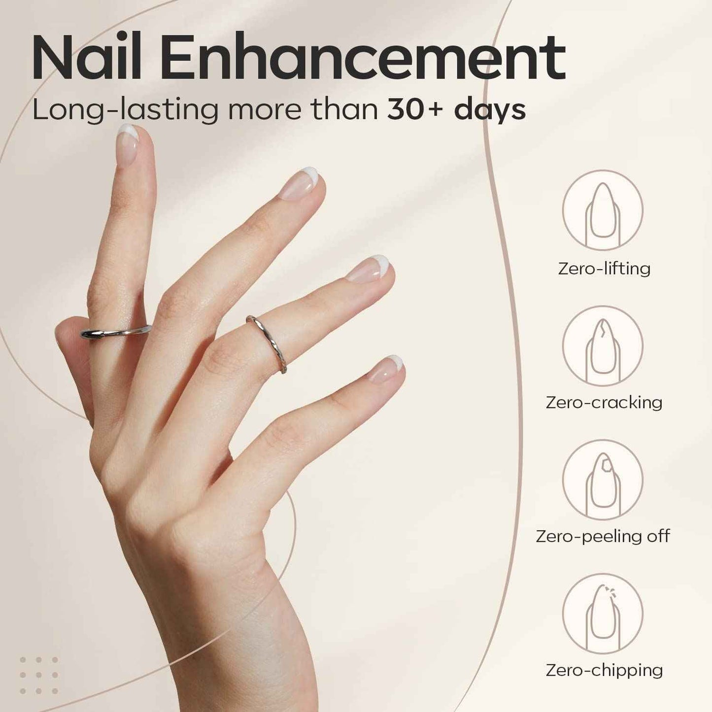 modelones Builder Nail Gel, 7-in-One Clear Builder for Nails, LED Lamp Cured Color Rubber Base Gel Polish Coat Strengthener Thickening Extension Rhinestone Glue in a Bottle for DIY Home Salon Gifts