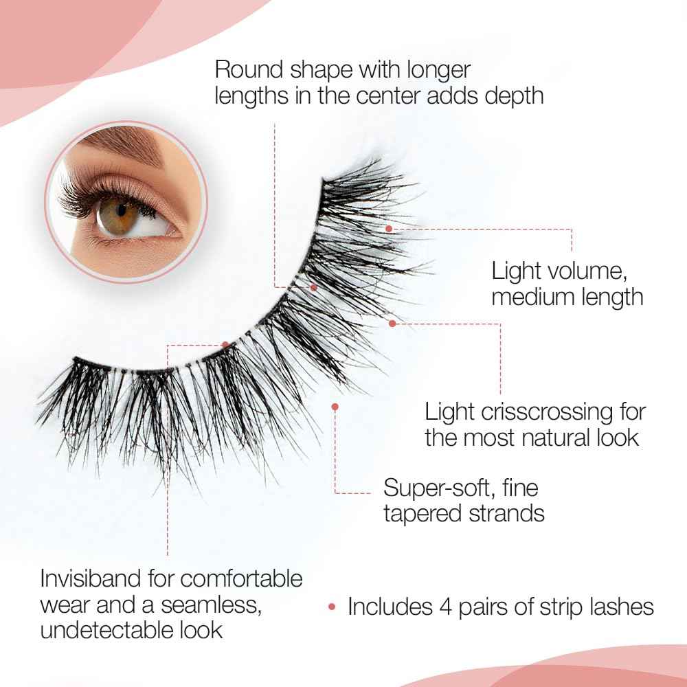 Ardell – Lightweight Natural Strip Lashes with Invisiband, Reusable False Eyelashes