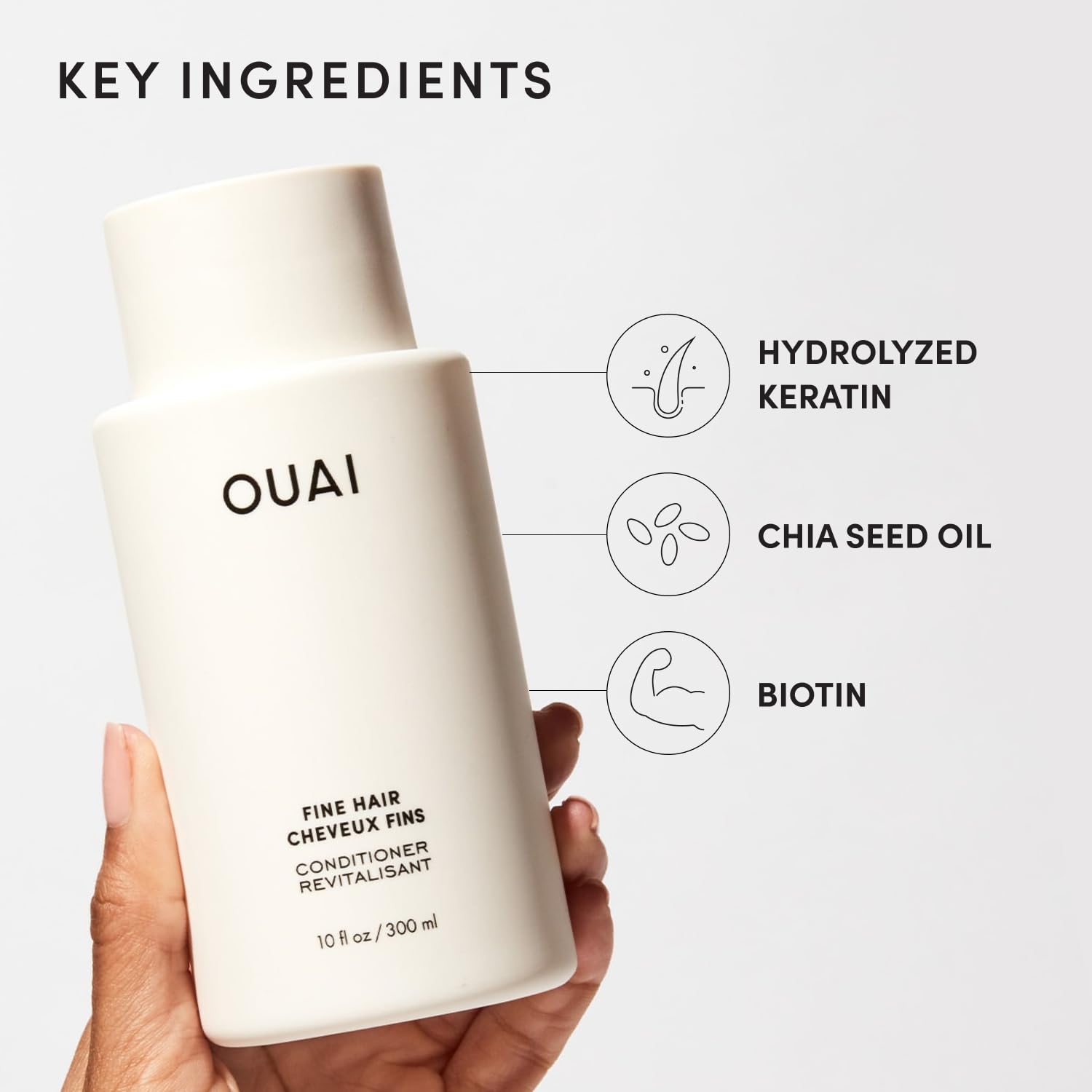 OUAI_Fine_Hair_Conditioner_-_Volumizing_Conditioner_for_Fine_Hair_Made_with_Keratin,_Biotin_and_Chia_Seed_Oil_-_Adds_Softness,_Bounce_and_Volume_-_Free_from_Parabens,_Sulfates,_and_Phthalates_(10_Oz)