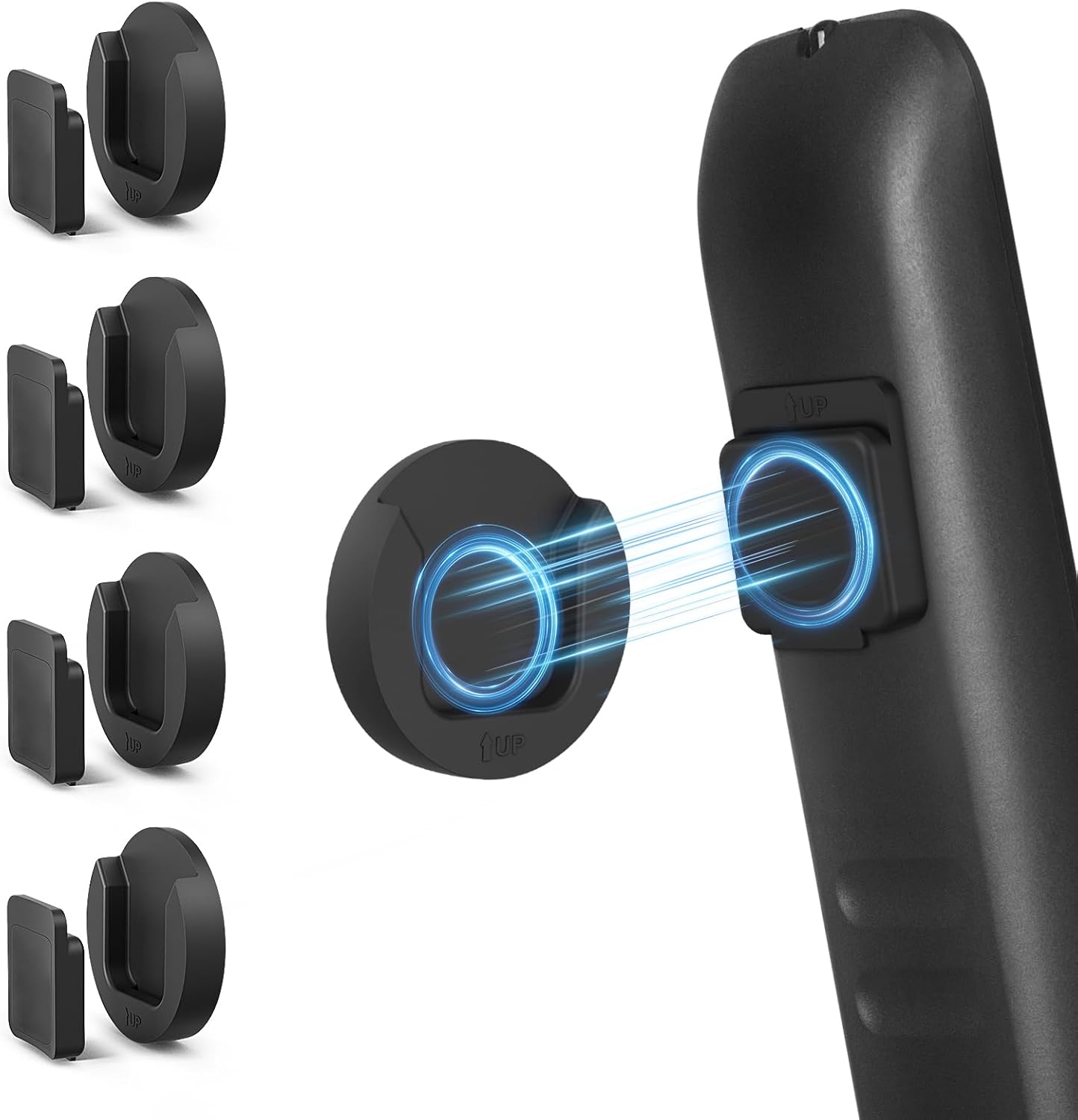 Magnetic_Remote_Control_Holder_Wall_Mount,_4_Pack_TV_Remote_Control_Holder_for_Fan/Air_Conditioner,_Self-Adhesive_Bedside_Caddy_for_TV_Backside/Bedroom/Office/RV_Home_Organizer_Storage(Black)