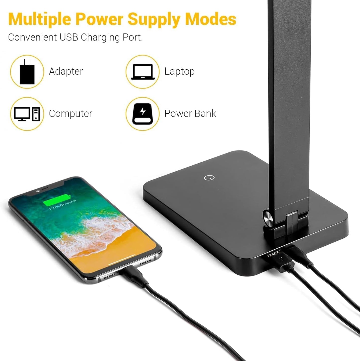 LED_Desk_Lamp_for_Home_Office,_3_Levels_Dimmable_Desk_Light_with_USB_Charging_Port,_Small_Study_Lamp,_Reading_Light_for_Table,_Black,_5000K