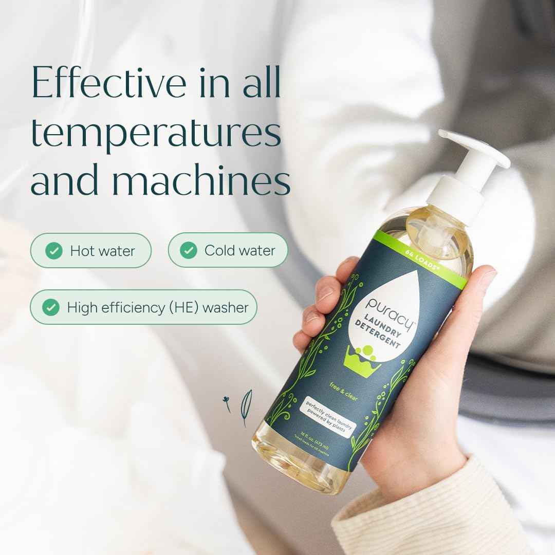 Puracy Laundry Detergent - Enzyme-Powered Liquid Laundry Detergent Concentrate, Natural Laundry Detergent