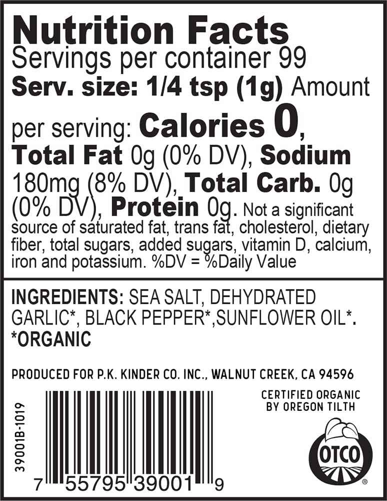 Kinder's Organic, Premium Quality Seasoning, MSG Free and USDA Certified Organic