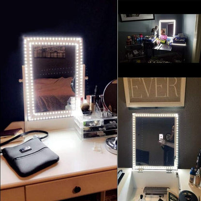 13ft/4M_Led_Vanity_Mirror_Lights_Kit_Bendable_NO_Need_to_Cut_Vanity_Make-up_Mirror_Cloakroom_Adjustable_Flexible_Strip_Light_Table_Set_with_Dimmer_and_Power_Supply_Mirror_Not_Included