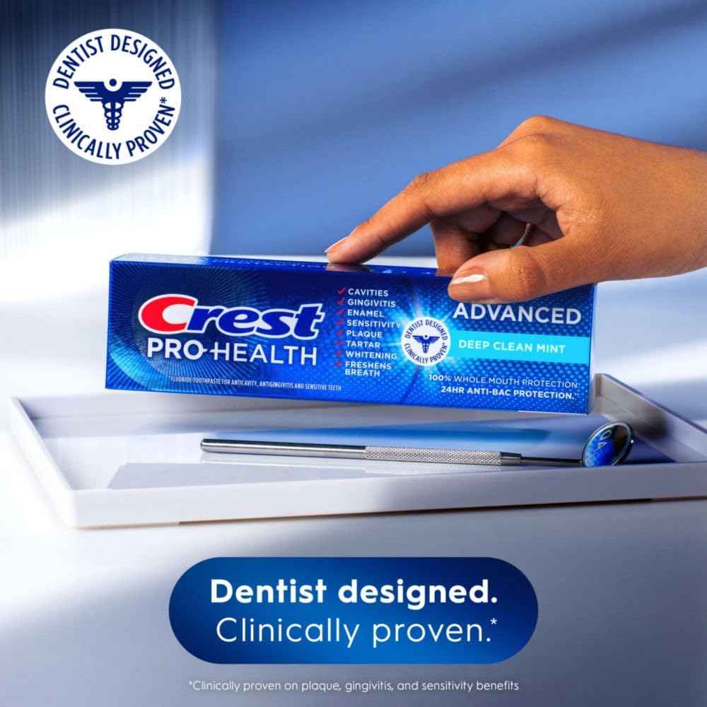 Crest Pro-Health Advanced Deep Clean Mint Toothpaste, 2 Count (Pack of 1)