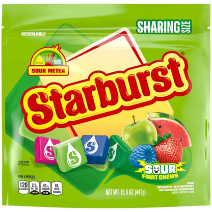 STARBURST Sour Chewy Candy Individually Wrapped Fruit Chew, Sharing Size, 15.6 Oz Resealable Bag, Easter Basket Stuffers
