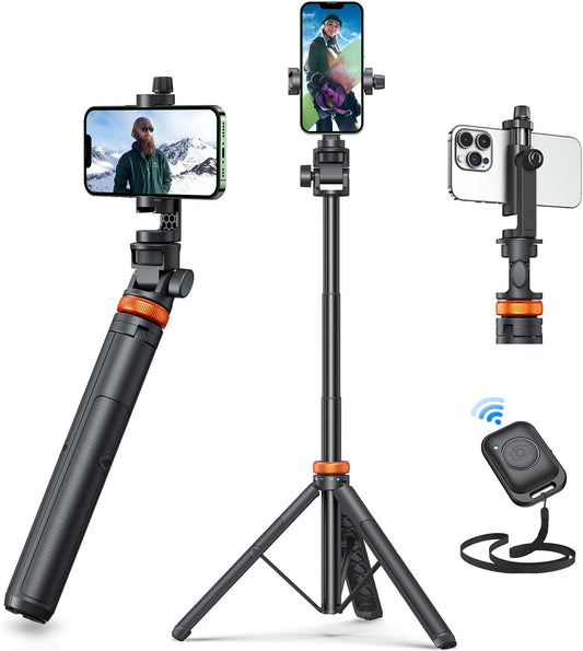 EUCOS_62"_Phone_Tripod,_Tripod_for_iPhone_&_Selfie_Stick_with_Remote,_Extendable_Cell_Phone_Stand_&_Ultimate_Phone_Holder,_Solidest_Phone_Stand_Compatible_with_iPhone/Android