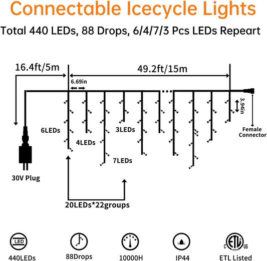 Blingstar_Icicle_Lights_Christmas_Lights_Outdoor_49.2_Ft_440_LED_Extendable_Dripping_Lights_8_Modes_Warm_White_Icecycle_String_Lights_Cascade_for_Indoor_Outside_Xmas_Holiday_House_Decor,_Clear_Wire