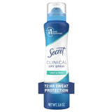 Secret Clinical Strength Dry Spray Antiperspirant Deodorant for Women, 3X Stress Protection, 72hr Sweat & Odor Protection, PH Balancing Minerals