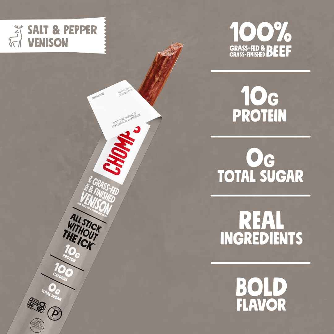 Chomps, Venison Stick Salt & Pepper Mild, 1.15 Ounce