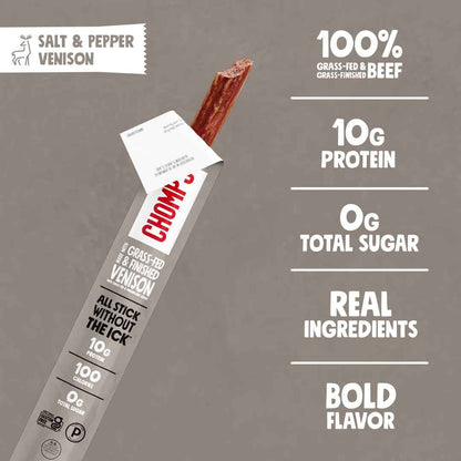 Chomps, Venison Stick Salt & Pepper Mild, 1.15 Ounce