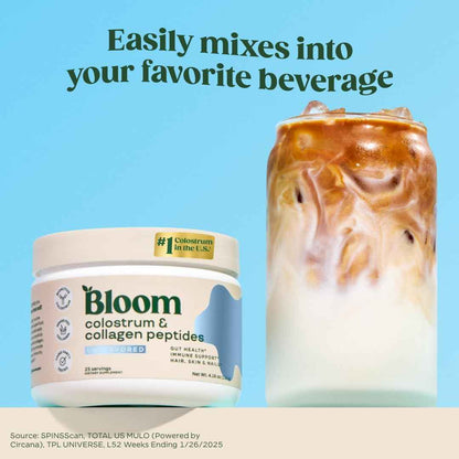Bloom Nutrition Bovine Colostrum Powder with Vitamin B-12 for Gut Health, Immune Support, Hair Growth & Beauty Supplement