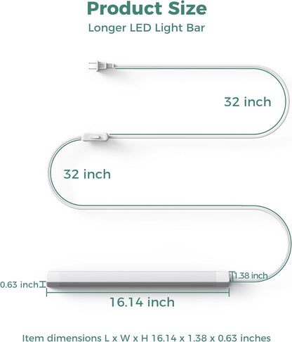 ASOKO_16_Inch_Under_Cabinet_Lights,Plug_and_Play_Under_Counter_Lighting,6000K_Cool_White_with_700LM_Bright,ETL_Light_Bar_with_ON/Off_Switch_for_Kitchen,Under_Desk,Workbench