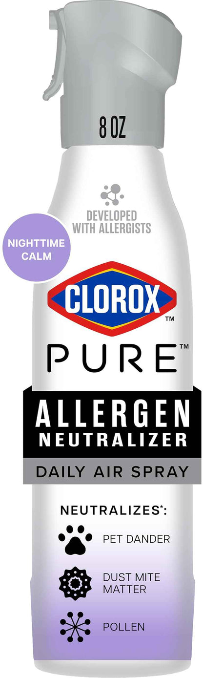 Clorox PURE Allergen Neutralizer Daily Air Spray, Nighttime Calm, 8 Ounces