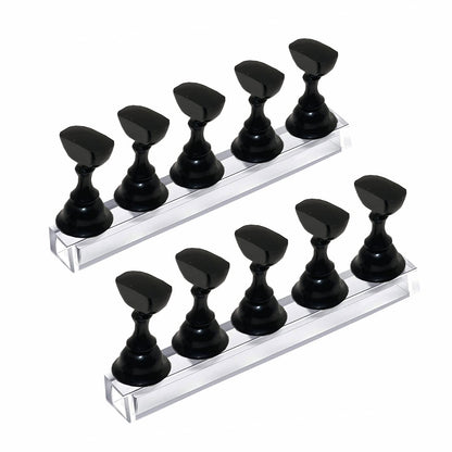Treamlyn 10Pcs Nail Stand for Press on, Fake Acrylic Nail Stand, Nail Display Practice Stands with Magnetic Base, Nail Tip Holders for Salon and Home DIY