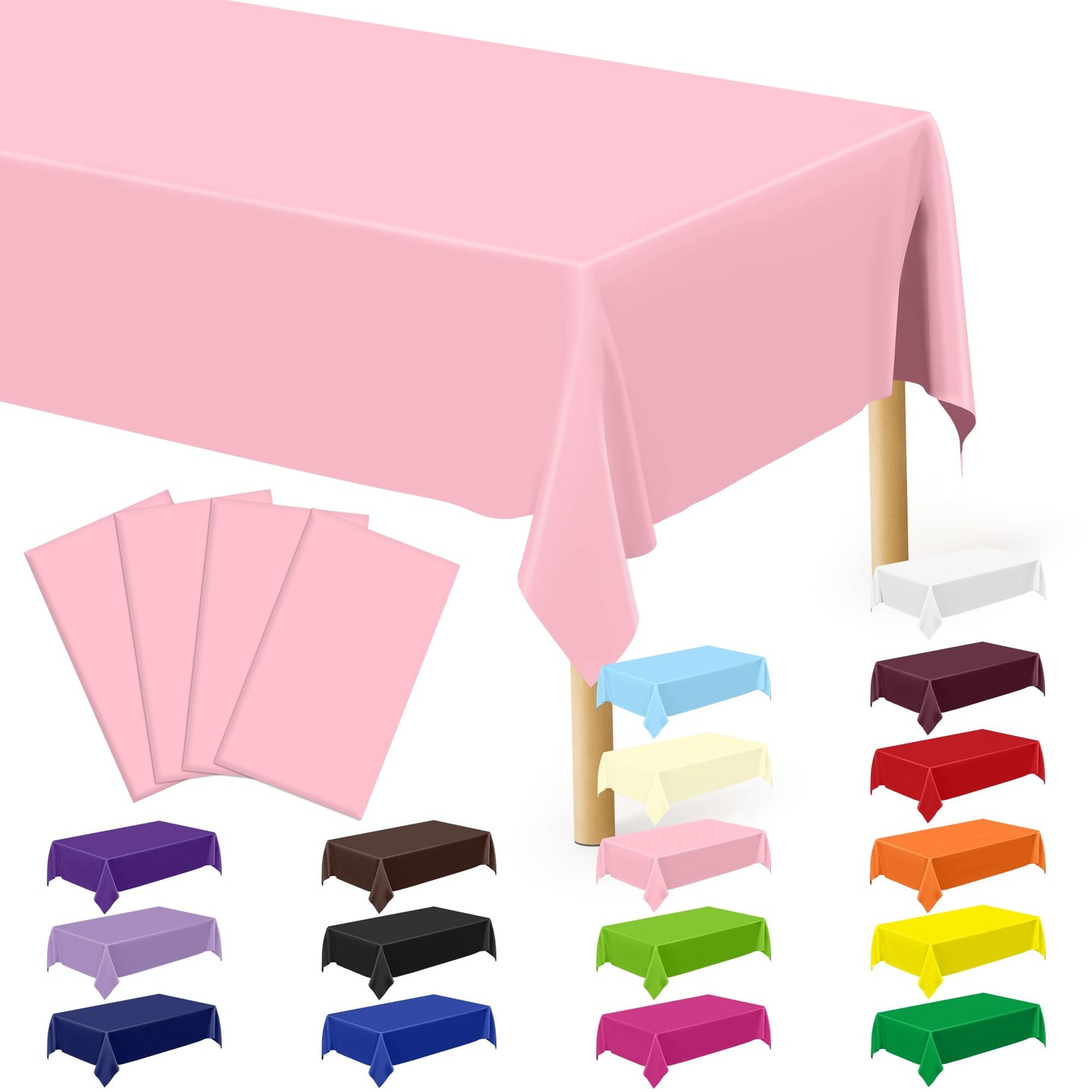 Pink - 4pcs 54x108 in