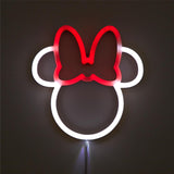 Idea Nuova Hello Kitty LED Neon Wall Light,Figural Light-Up Wall Hanging Décor,Battery Operated,10" W x 7" H,Cute Night Light for Kids Bedrooms