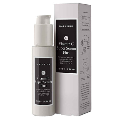 Naturium Vitamin C Super Serum Plus, Smoothing Face Care, plus Retinol, Hyaluronic Acid, Niacinamide & Salicylic Acid