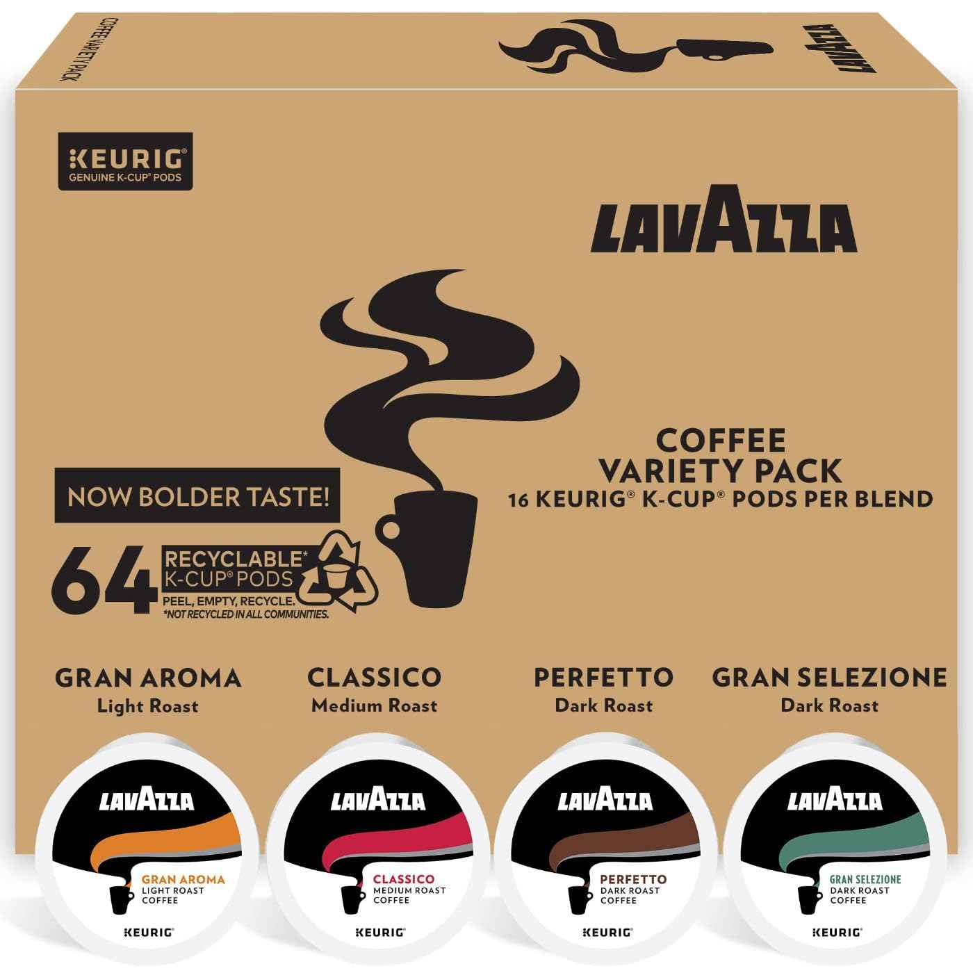 Lavazza Favorites Collection, Single Serve Keurig® K-Cup® Pods, Light and Medium Roast Coffees