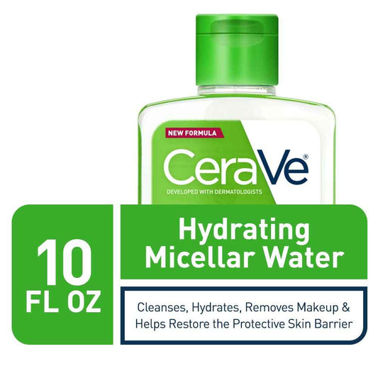 CeraVe Micellar Water, Hydrating Facial Cleanser & Eye Makeup Remover with Niacinamide, Ceramides & Glycerin, Fragrance-Free & Non-Irritating, 10 Fluid Ounces