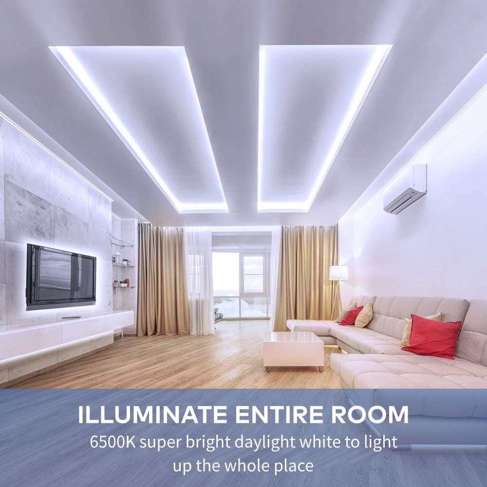 Govee_White_LED/Warm_Led_Strip_Lights,_Upgraded_16.4ft_Dimmable_LED_Light_Strip_6500K_Bright_Daylight_White,_Strong_Adhesive,_300_LEDs_Flexible_Tape_Lights_for_Mirror,_Kitchen_Cabinet,_Bedroom,_Christmas_Decor