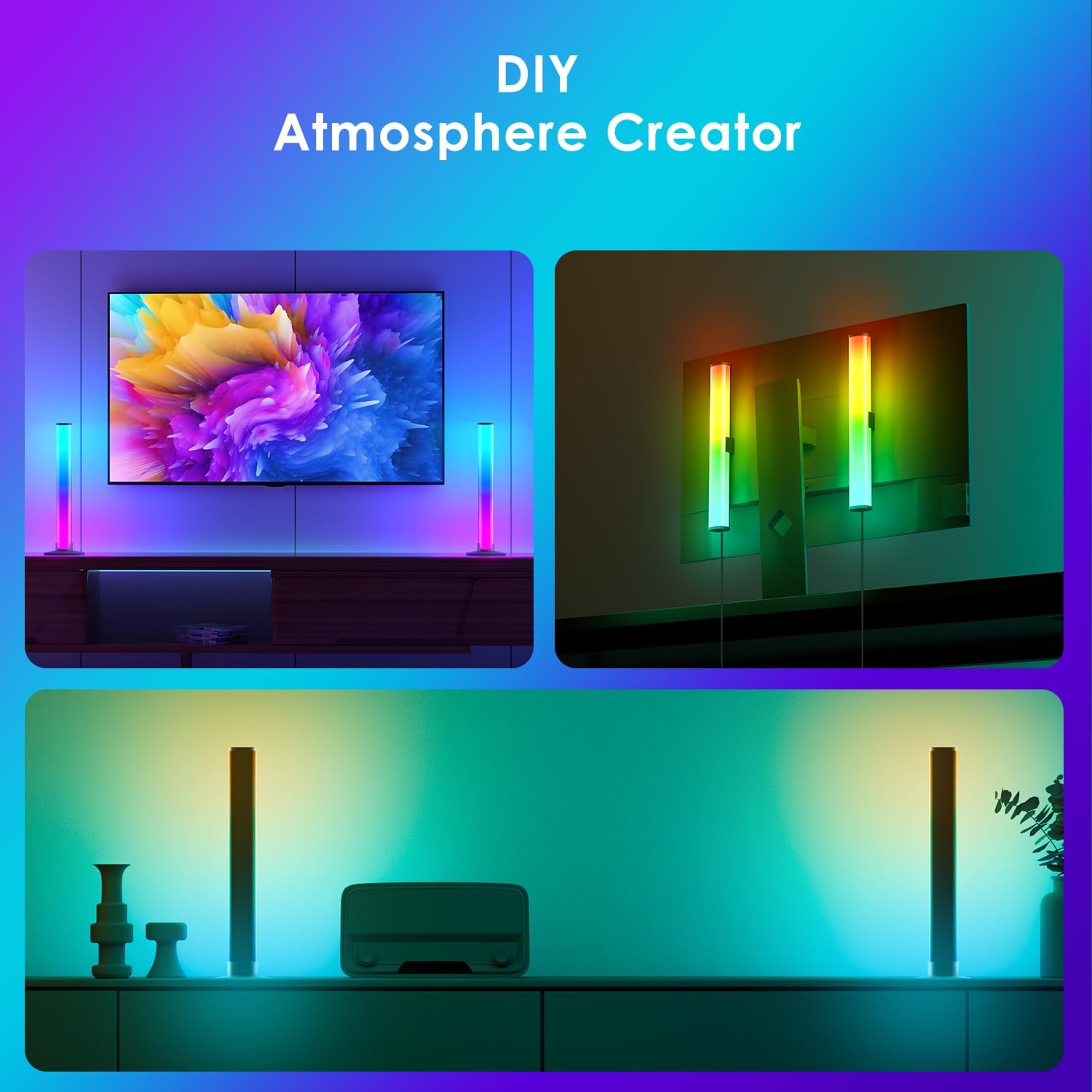 RGB_Light_Bar,Smart_LED_Light_Bar_for_Room,16_Million_Colors,Three_Control_Modes,Dynamic_Music_Sync_Mode,213_Preset_Modes,USB_Interface（Without_Adapter）