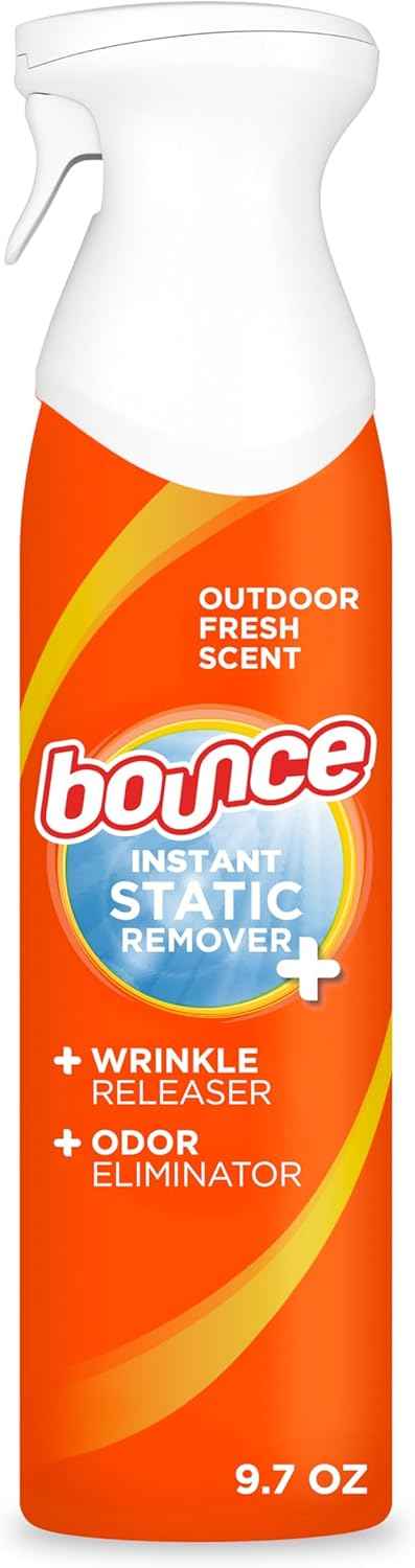 Bounce Anti Static Spray, 3 in 1 Instant Anti Static Spray & Instant Wrinkle Release, Odor Eliminator and Fabric Refresher Spray