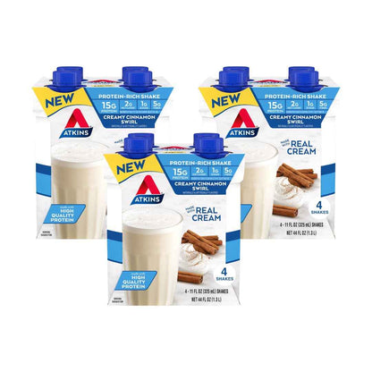 Atkins High Protein Shake, 15g Protein, 2g Net Carb, 1g Sugar, Keto Friendly, Chocolate Flavored Protein Shakes