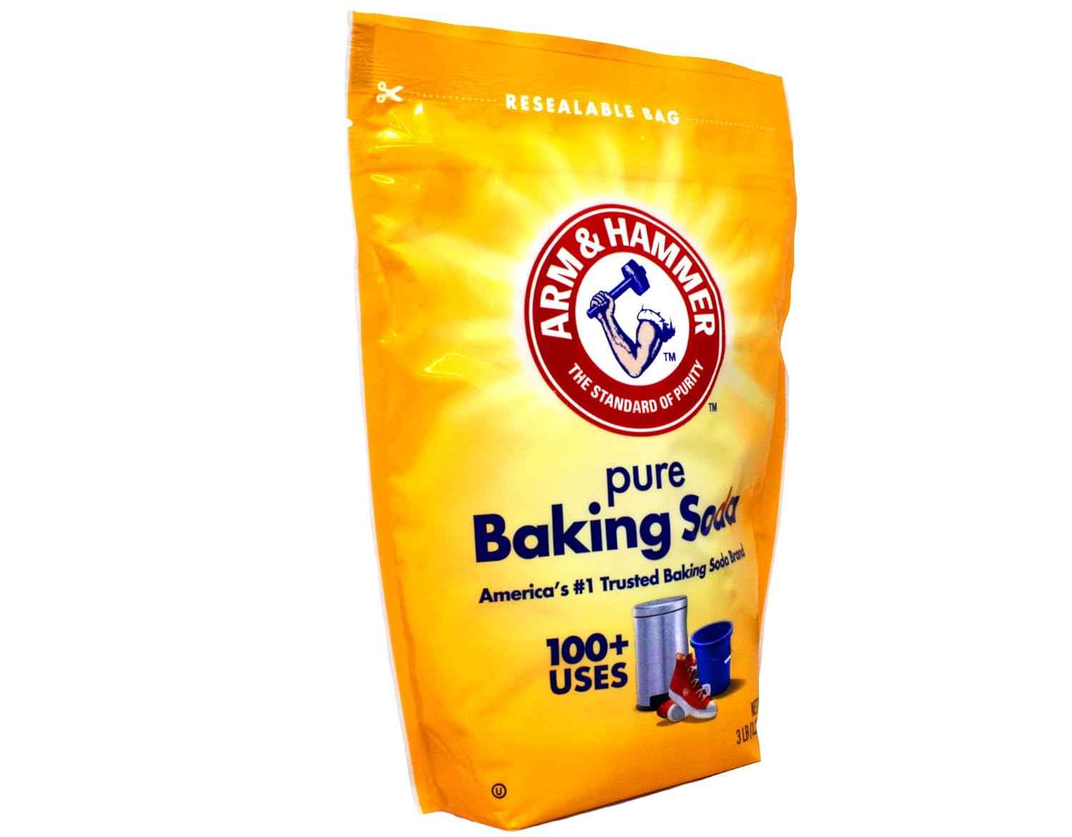 Arm & Hammer Baking Soda, 3lb Powder Bag, Pure Baking Soda for Baking, Cooking, Cleaning - Grocery