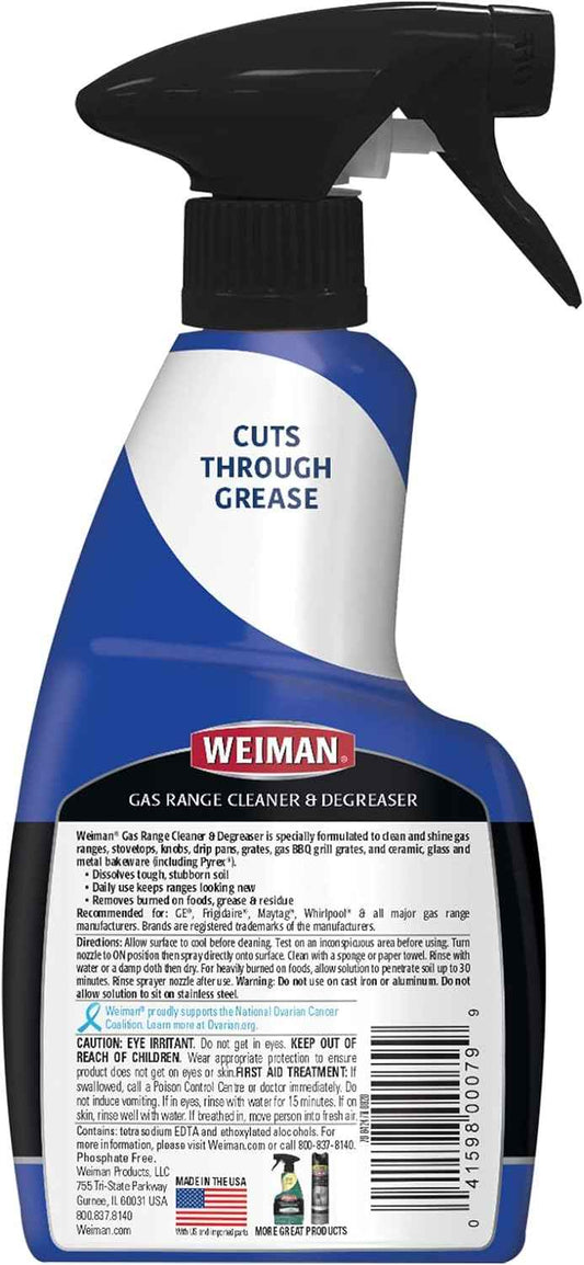 Weiman Gas Range Cleaner and Degreaser, Single, Lemon