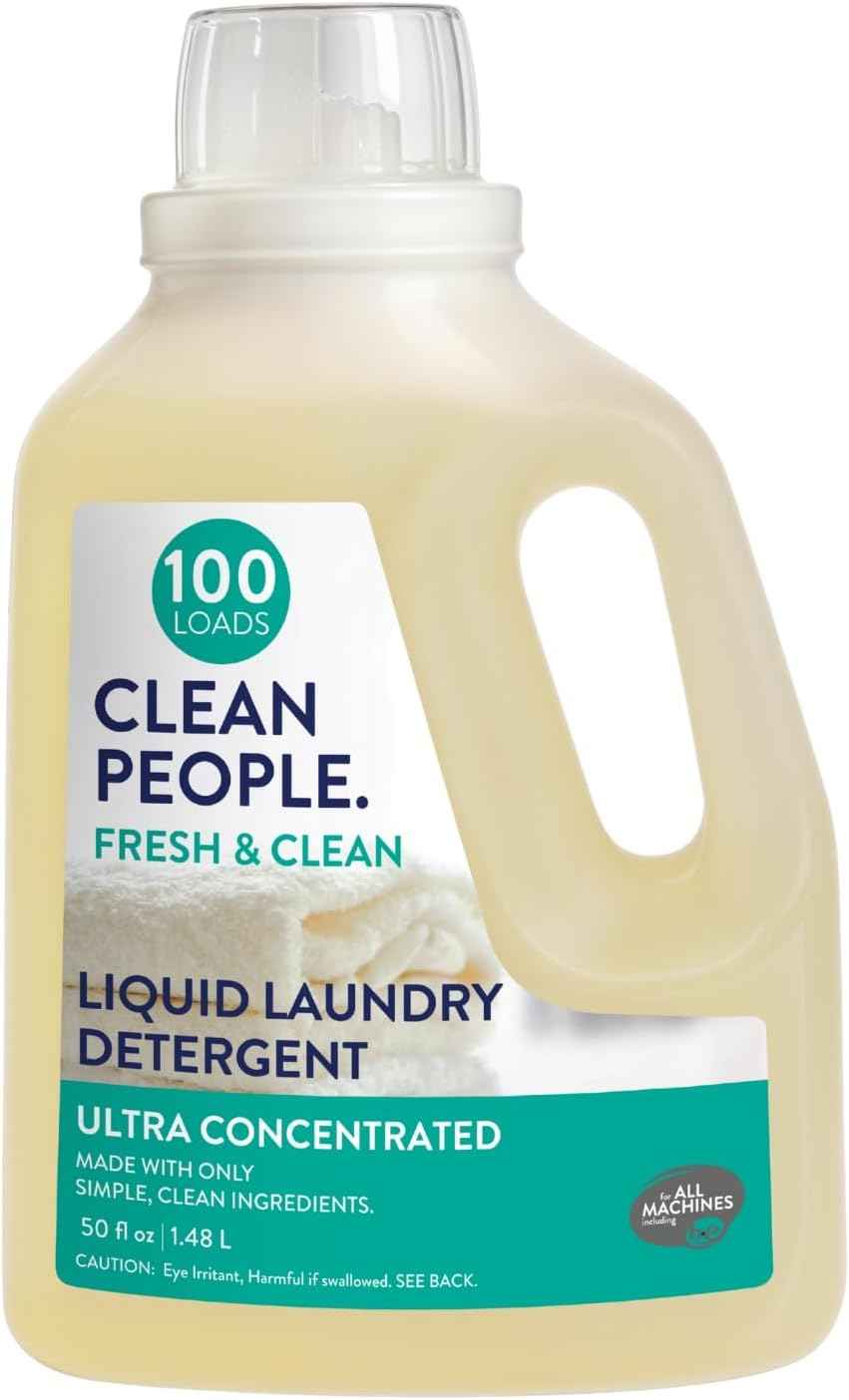 The Clean People Liquid Laundry Detergent - Recyclable Packaging, Stain Fighting - Ultra Concentrated, Laundry Soap