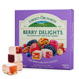 Liberty Orchards, Berry Delights - Assorted Vegan Snack, Gluten Free, Lokum Nuts Strawberry, Blueberry Walnut Turkish Delight Candy Gift Box 10 Oz