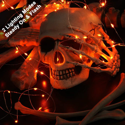 BrizLabs_Orange/Purple_Halloween_Lights,_19.47ft_60_LED_Orange_Fairy_Lights_String,_2_Modes_Battery_Halloween_String_Light,_Indoor_Silver_Wire_Twinkle_Light_for_Christmas_Thanksgiving_Party_Carnival_Decor