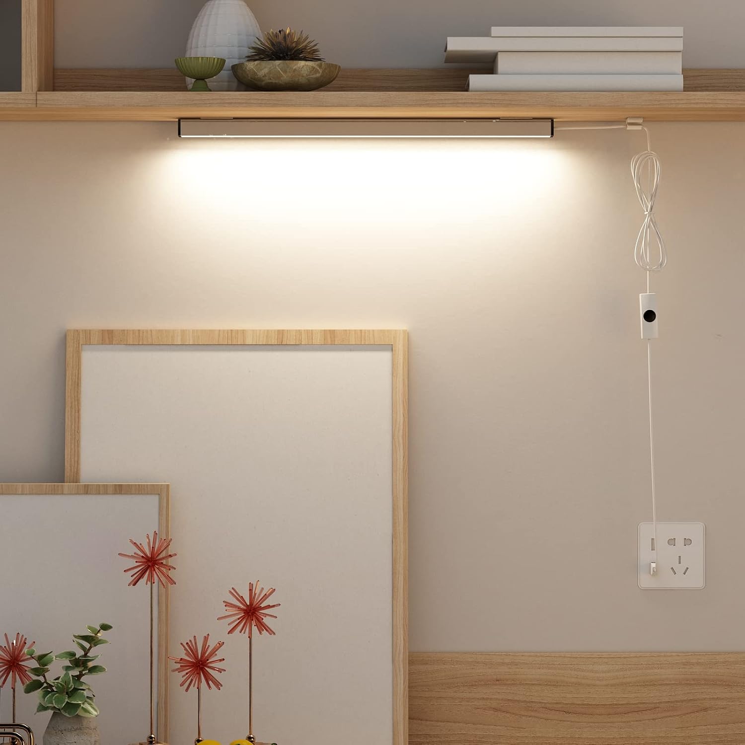 ASOKO_Under_Cabinet_Led_Lighting,_Light_Strip_Bar,_Daylight_White/Warm_White/Cool_White__Dimmable_Plug_in_USB_Light,_Small_Thin_Led_Under_Counter_Lighting_for_Kitchen/Room/Shelf/Desk/Display_Case