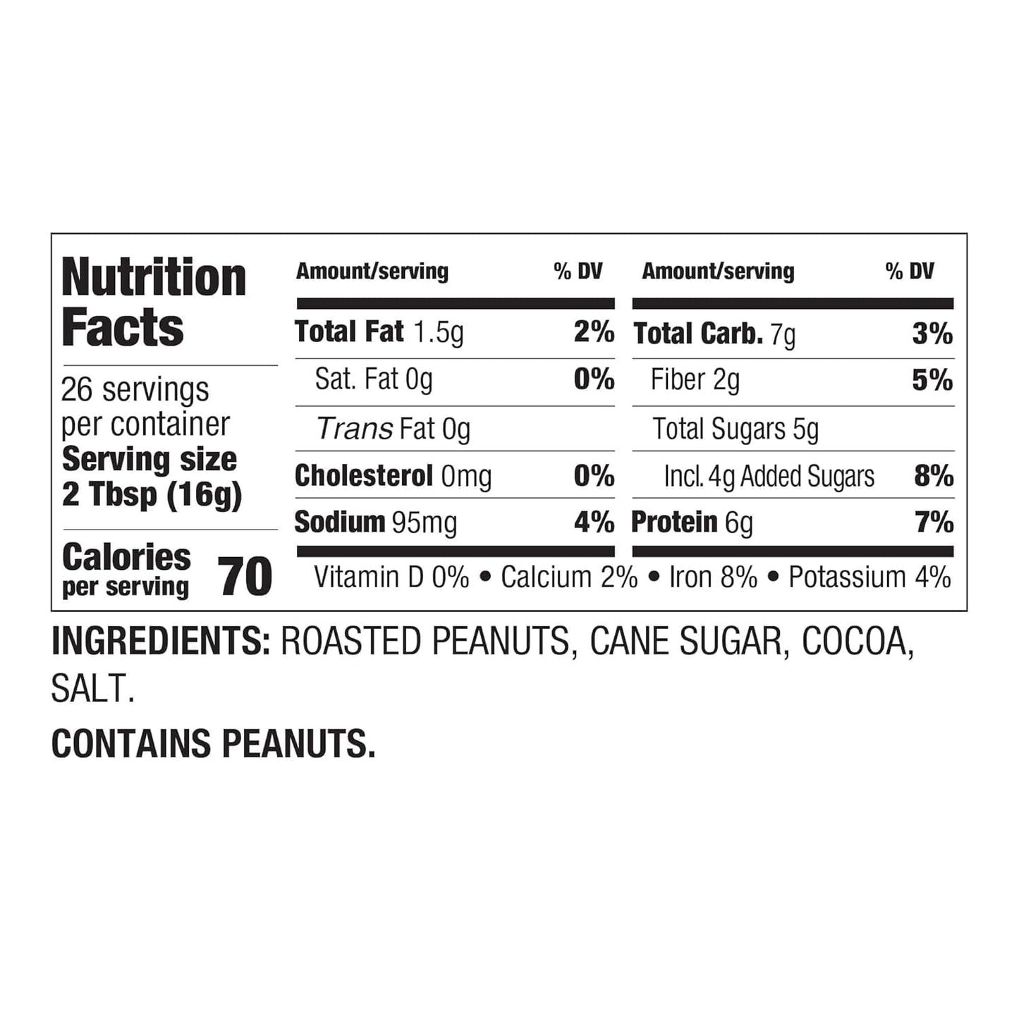 PBfit_15_Ounce_Peanut_Butter_Powder_Chocolate_Flavor,_Cocoa_Powdered_Peanut_Butter_Spread_From_Real_Roasted_Peanuts_and_Cocoa,_6g_of_Protein_7%_DV,_Gluten-Free,_70_calories,_88%_less_fat_(Pack_of_1)
