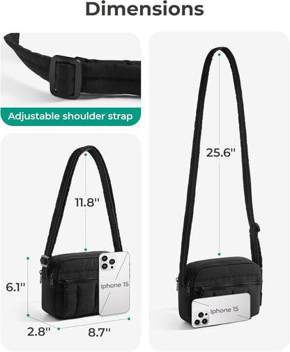 BAGSMART_Cross_Body_Purse,_Mini_Crossbody_Bags_for_Women_Travel_Purse,_Puffy_Shoulder_Handbag_Wallet_with_RFID_Blocking_Slots,_Black-small