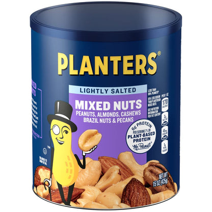 PLANTERS_Lightly_Salted_Mix_Nuts,_Party_Snacks,_Plant-Based_Protein,_15_Oz_Canister