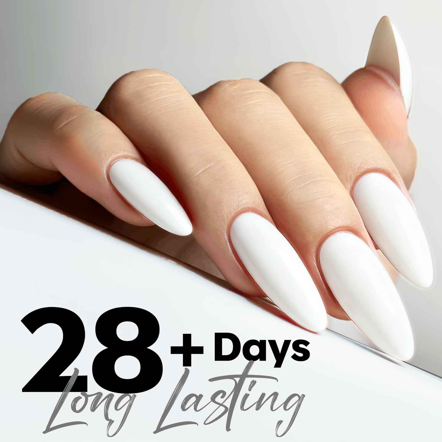 modelones White Gel Nail Polish Gel Polish Solid White Nail Poish Soak Off Pastel U V Nail Design Salon DIY Manicure 15 ML