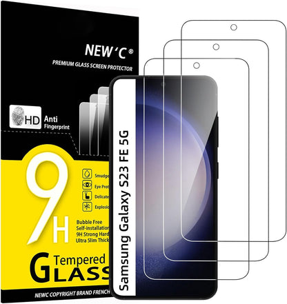 NEW&amp;#39;C 3 Pack Designed for Samsung Galaxy S23 FE 5G Screen Protector Tempered Glass, Bubble Free, Ultra Resista