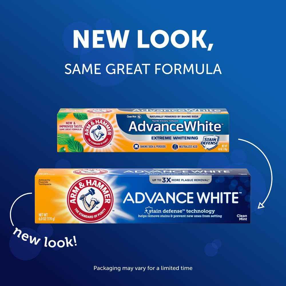 ARM & HAMMER Advance White Baking Soda & Peroxide Toothpaste, Extreme Whitening 4.3 oz (Pack of 2)