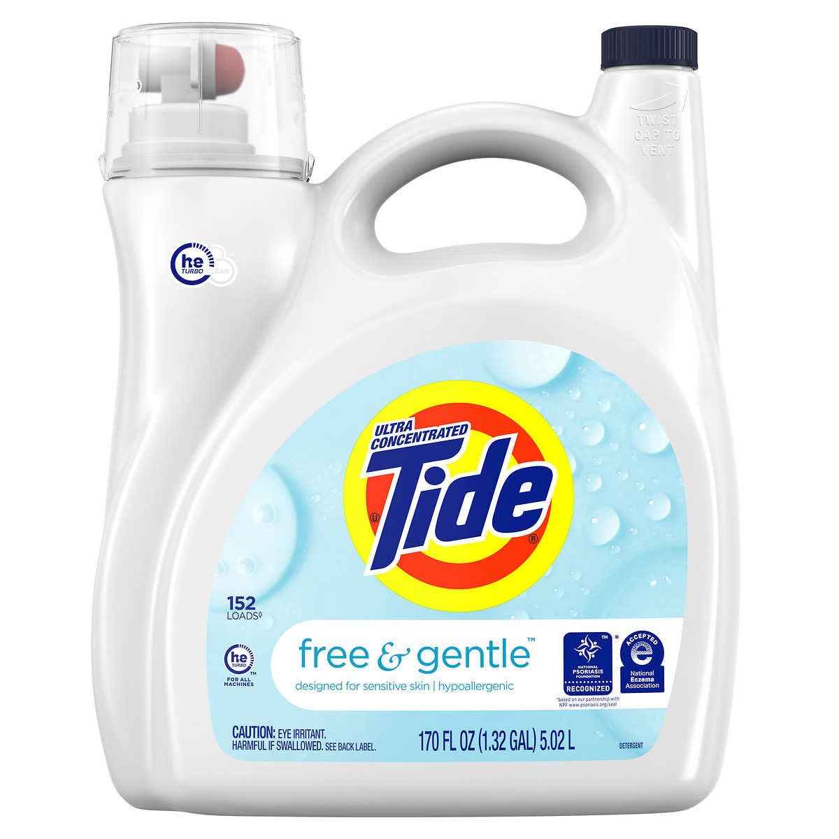 Tide Free & Gentle Liquid Laundry Detergent, Tide Laundry Detergent, Clean Laundry Detergent